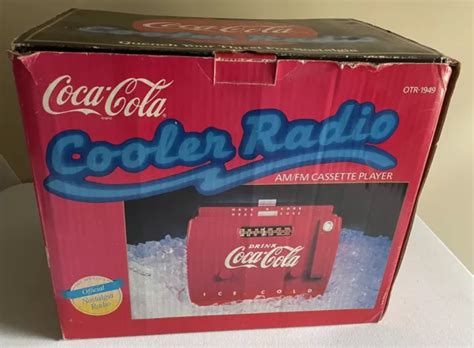 coca cola cooler radio am fm cassette player red otr 1949 old tyme new in box 89 99 picclick
