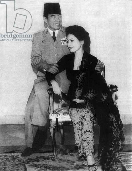 Indonesia President Sukarno Aka Bung Karno With His Japanese Wife