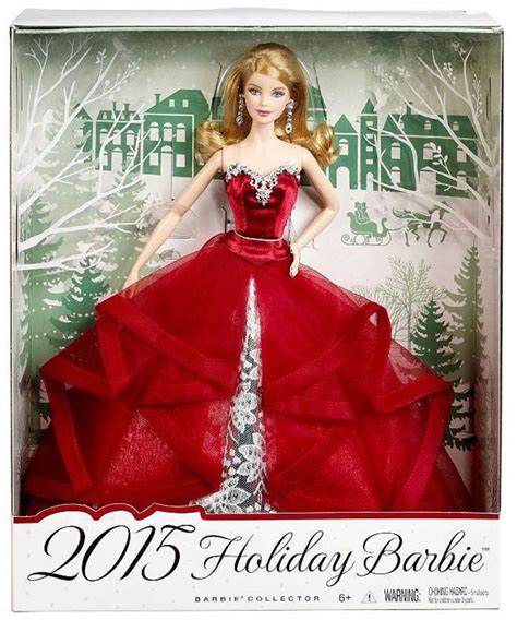 Barbie 2015 Holiday Doll Chr76 Holiday Barbie Dolls Red Christmas Dress Happy Holidays Barbie
