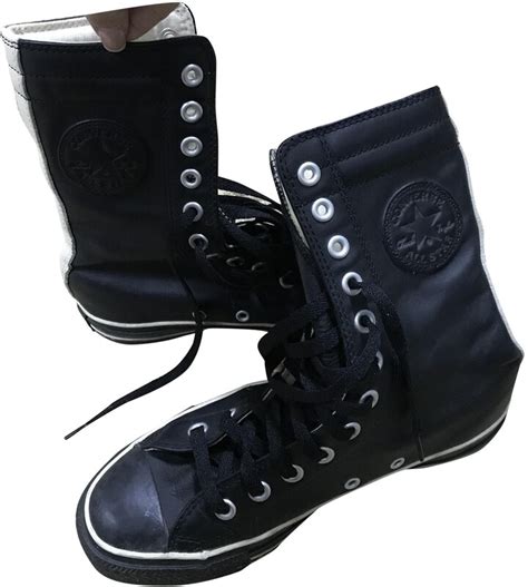 Converse Black Leather Ankle Boots Shopstyle