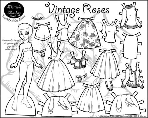 free printable paper dolls, both colored and to be colored - Paper Diy