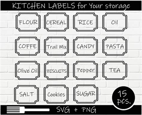 Pantry Labels Svg Bundle Canister Labels Kitchen Labels Svg Canister
