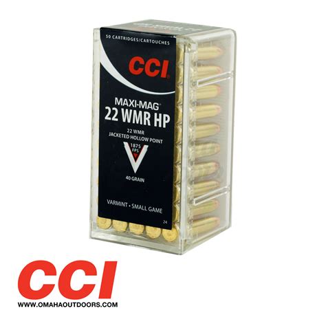 Cci Maxi Mag 22 Wmr Ammo 40 Grain Jacketed Hollow Point 50 Rounds