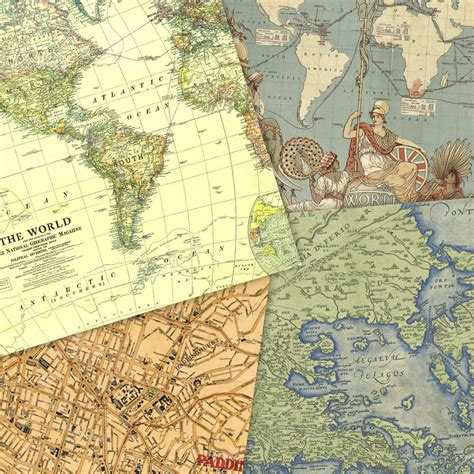 Antique Maps Digital Paper 12x12 Instant Download Globe Etsy