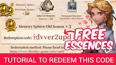 Identity V Free Essences How To Get It Redeem This Code Youtube