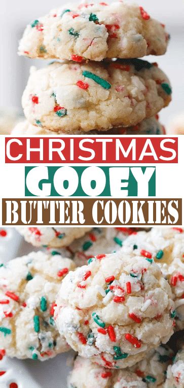 CHRISTMAS GOOEY BUTTER COOKIES Gooey Butter Cookies Cake Mix Cookie