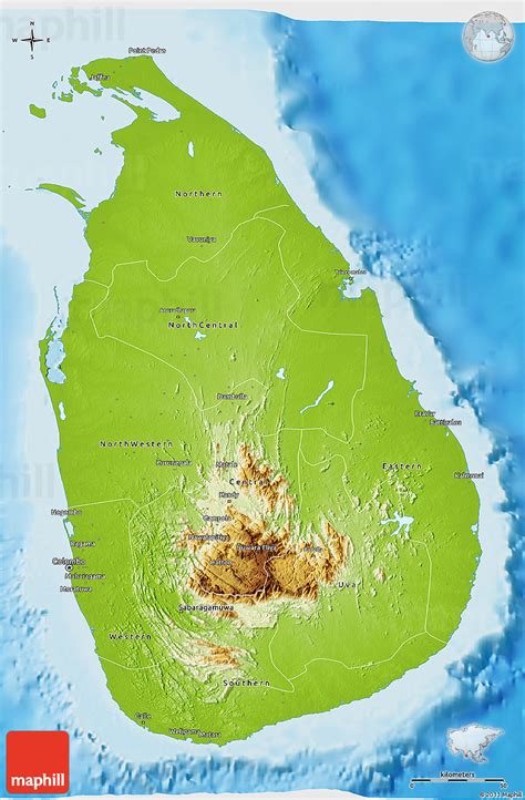 Physical D Map Of Sri Lanka