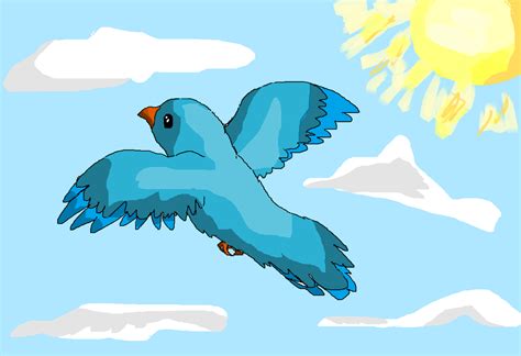 Blue Bird Flying Cartoon Clip Art Library