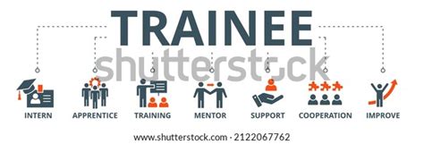 Trainee Banner Web Icon Vector Illustration Stock Vector Royalty Free