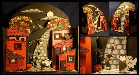 Paper Diorama Horror House Halloween Diorama Vintage Halloween Diorama