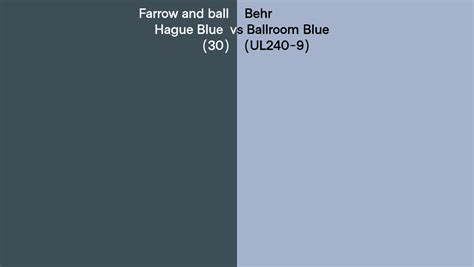 Farrow And Ball Hague Blue 30 Vs Behr Ballroom Blue Ul240 9 Side By