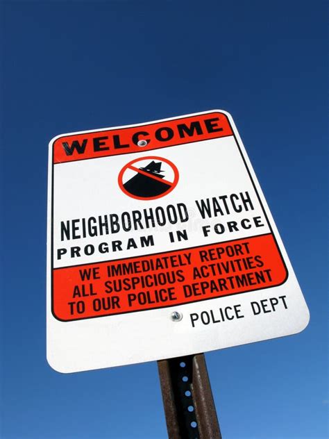 Neighborhood Crime Watch Police Warning Sign Stock Photo Image Of