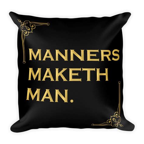 Manners Maketh Man 18x18 Square Pillow Eggsy Etsy