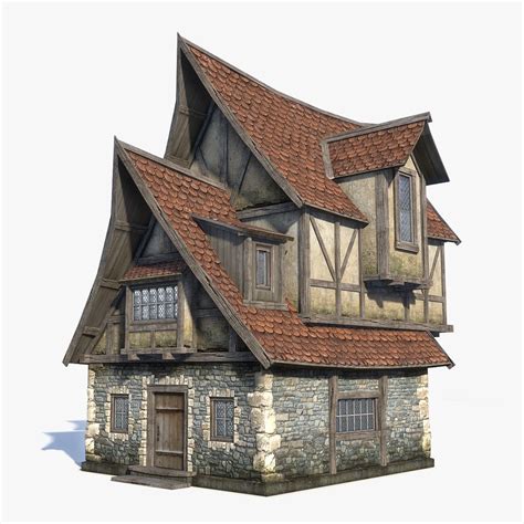 9 Awesome 3d Model Fantasy Medieval House Loews Mockup