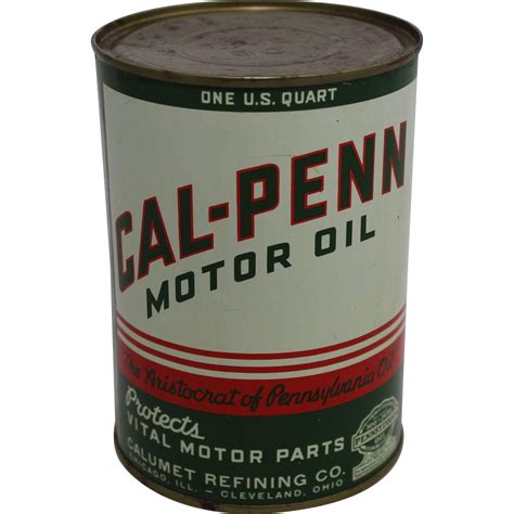Rare Unopened One Quart Can Of Cal Penn Motor Oil Vintage Oil Cans