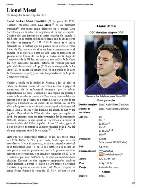 Lionel Messi Wikipedia La Enciclopedia Libre