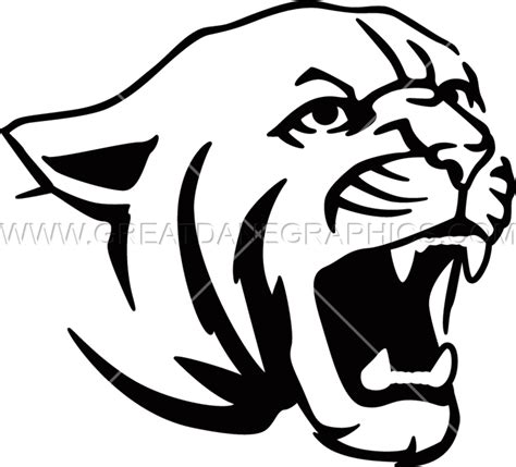 Black And White Cougar Clip Art Library