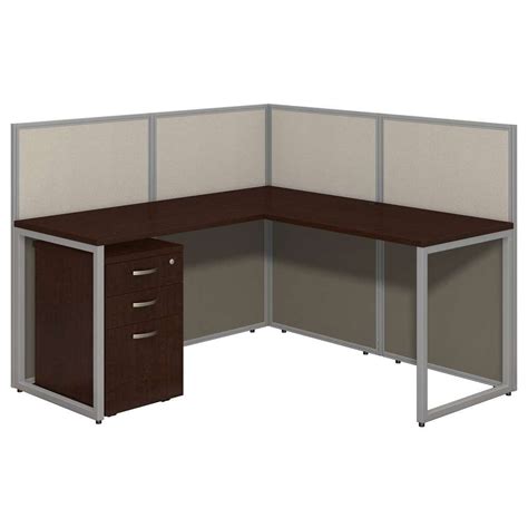 Bush Furniture Easy Office 60w L Shaped Cubicle Desk With File