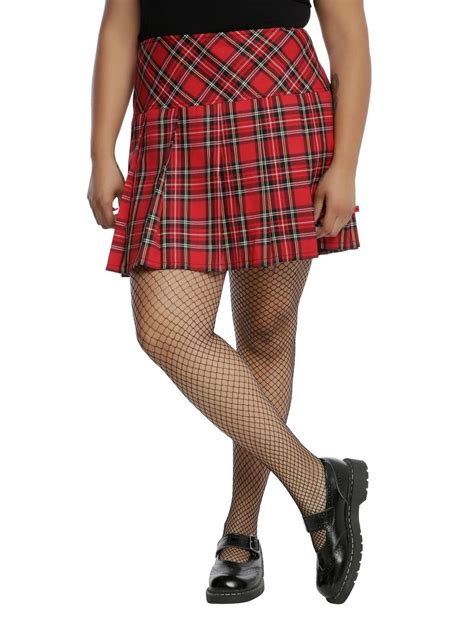 Royal Bones By Tripp Red Plaid Skirt Plus Size Hot Topic