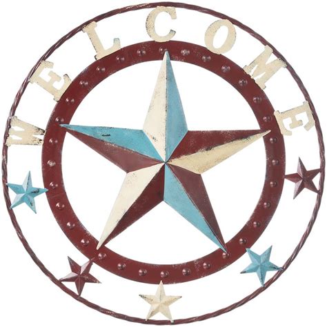 Red White And Blue Metal Welcome Star 18 Metal Stars Metal Decor