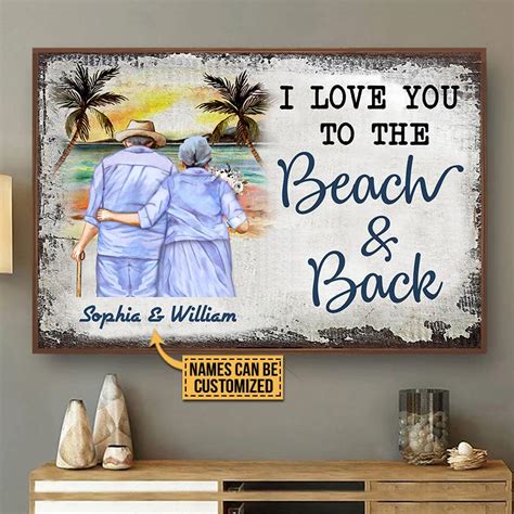Beach Old Couple Love You To The Beach Custom Poster Poster Art Design