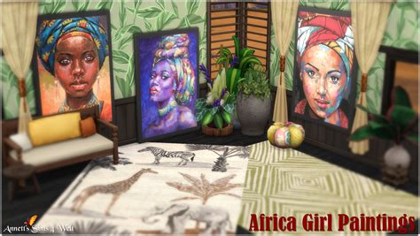 Africa Girl Paintings At Annetts Sims 4 Welt Sims 4 Updates