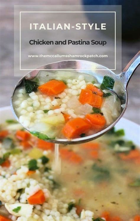 It also reminds me of something comforting and made with love. Chicken Pastina Soup | The McCallum's Shamrock Patch