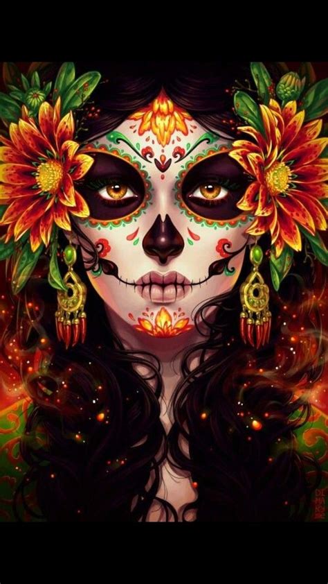 Caveira De Dia De Las Muertos Paint By Number Sugar Skull Girl Cool