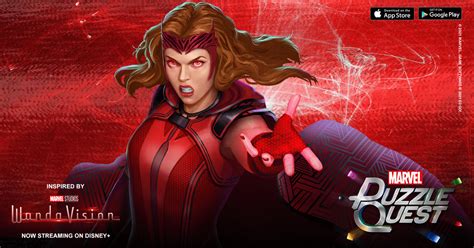 Scarlet Witch Wandavision Marvel Puzzle Quest New Character D3 Go