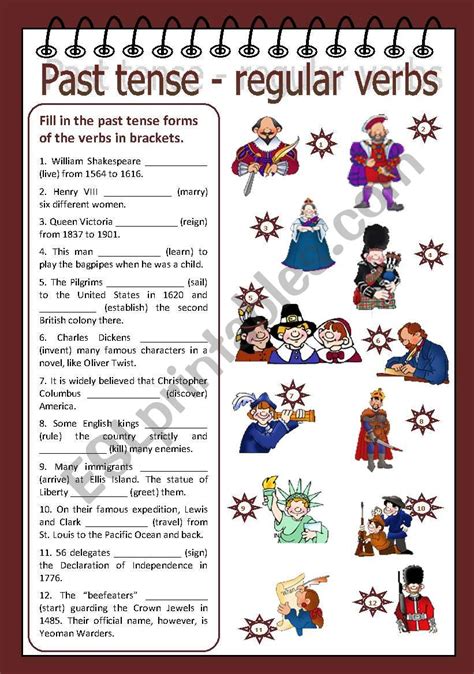 English Worksheets Past Tense Regular Verbs Hot Sex Picture