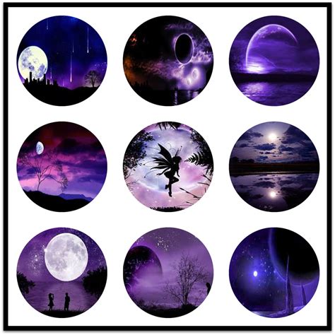 Purple Moons Purple Moons Designs 30mm Circles 1 Etsy