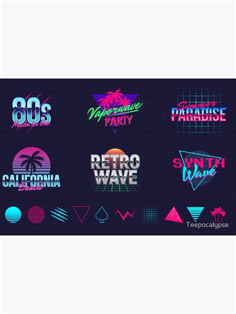 80s Vintage Retro Neon Logos Poster For Sale By Teepocalypse Redbubble
