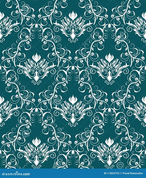 Seamless Damask Pattern Stock Vector Illustration Of Fabric 11824753