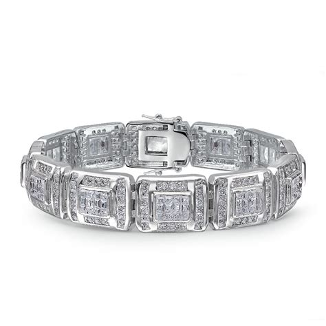 Bling Jewelry Statement Invisible Cut Cubic Zirconia Aaa Cz Link
