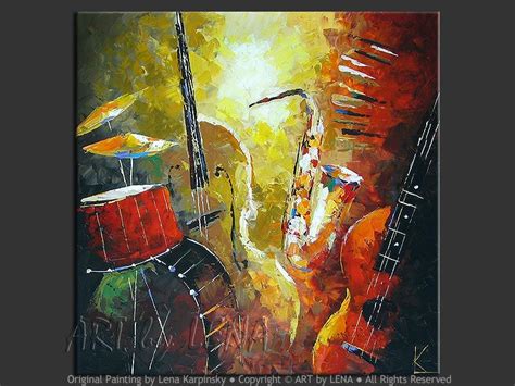 Jazz And Blues ⋆ Art By Lena Instruments Art Music Painting Music Art