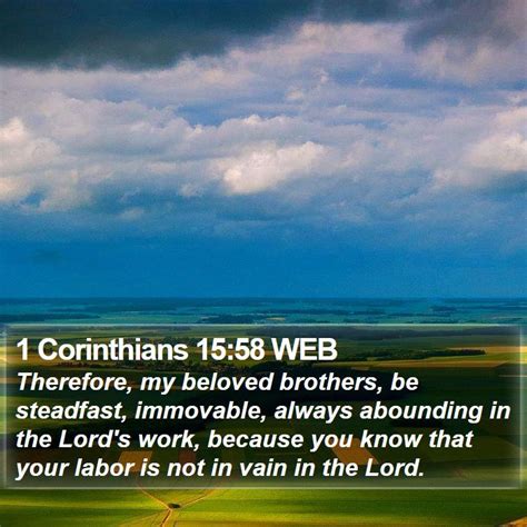 1 Corinthians 1558 Web Therefore My Beloved Brothers Be Steadfast