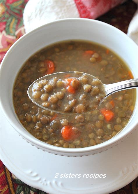 Need some reasons to try these lentil recipes besides the fact that lentils are convenient, affordable, and can be turned into a delicious, healthy meal in minutes? Low-Fat Lentil Soup with Veggies - 2 Sisters Recipes by ...
