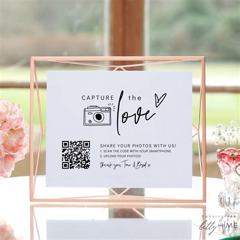 Photo Capture The Love Qr Code Wedding Signs Printable Share Etsy Uk