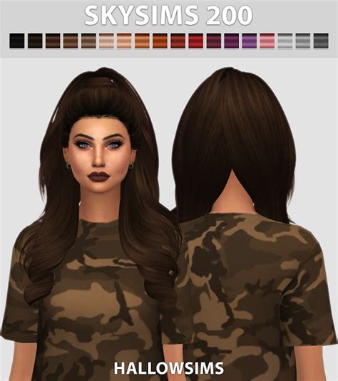 Sims 4 Hairs Hallow Sims Skysims 200 Hair Retextured