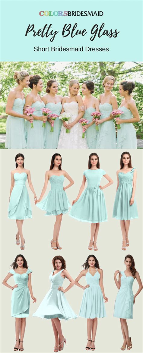 Pretty Blue Glass Short Bridesmaid Dresses For You Colorsbridesmaid