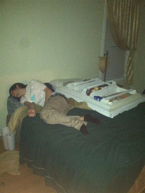 Guy Passed Out On Bed With Refrigerator Imgur