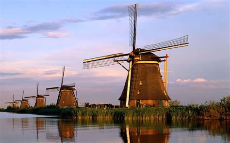 Dutch Windmills Wallpaper Famous Landmarks Around The World