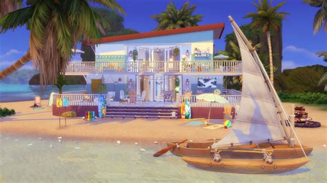 Sims 4 Surf Style Decor Beach House Casa De Praia Dl Cc