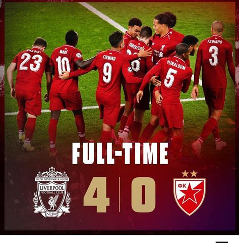 Liverpool 4 0 Red Star Belgrade Full Highlights Match Highlights Liverpool Football Club