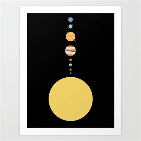 Minimal Solar System Art Print Solar System Art Art Prints Art