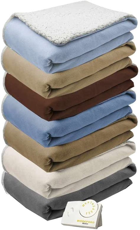 Review Biddeford Comfort Knit Natural Sherpa Electric Heated Blanket