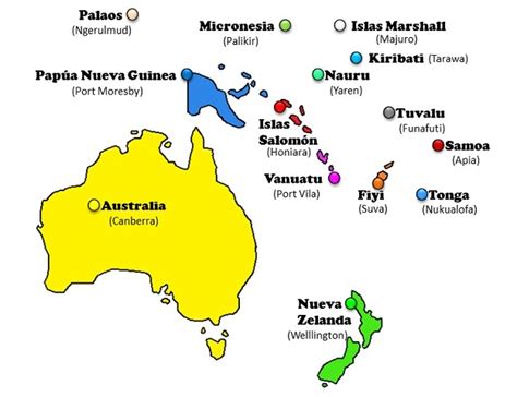 El Mapa De Oceania Para Colorear Resenhas De Livros