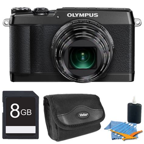 Olympus Sh 1 16mp Hd 1080p 24x Opt Zoom Digital Camera Black 8 Gb Kit