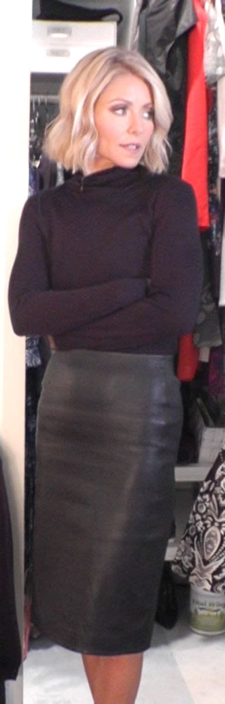 Kelly Ripa In A 10 Crosby Derek Lam Leather Pencil Skirt Crom