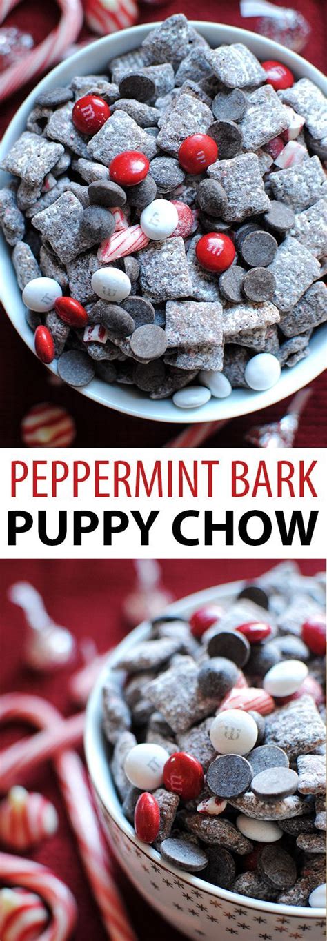 I consider myself a muddy buddies expert, so i devised the. This peppermint bark puppy chow is made with Chex cereal, chocolate, candy cane hershey kisses ...